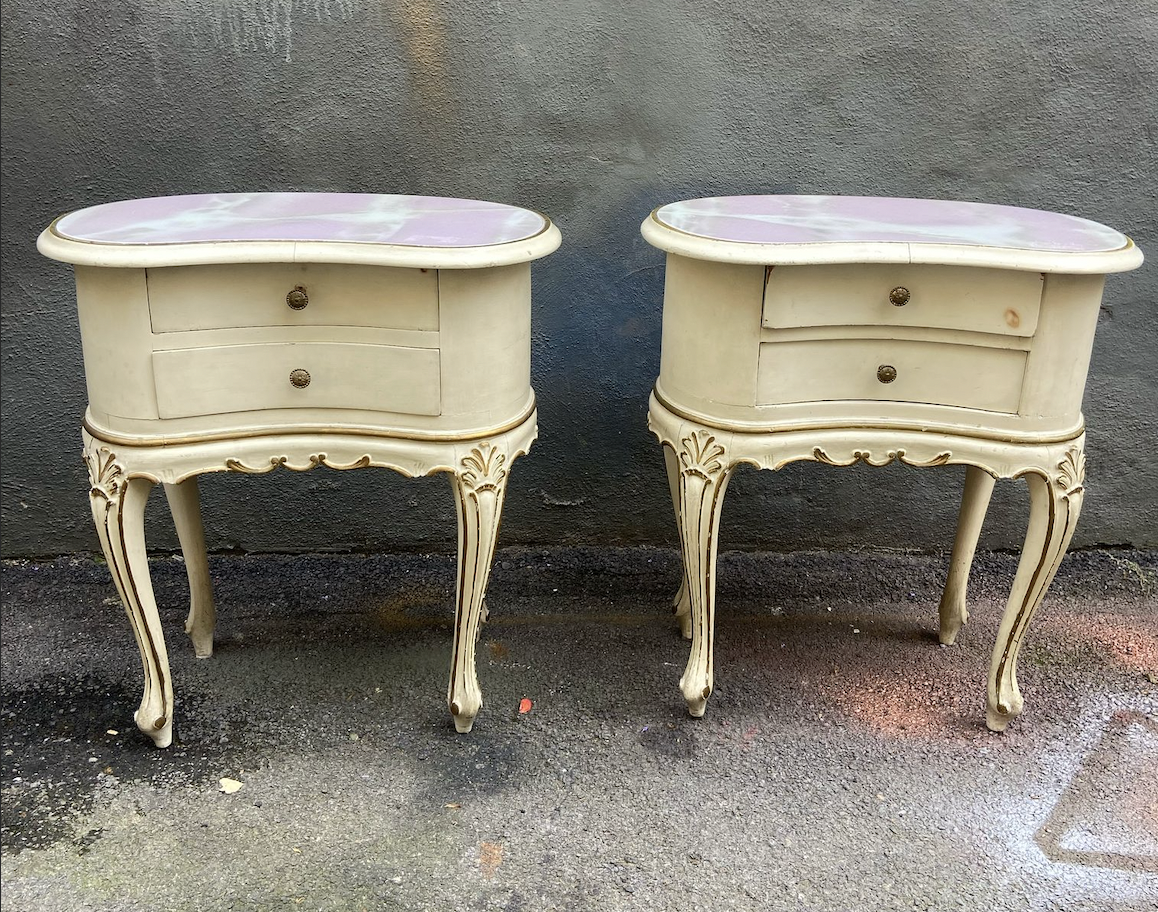 coppia di comodini stile barocchetto