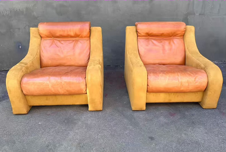 poltrone con divano in abbinamento anni’70