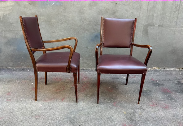 coppia di sedie con braccioli